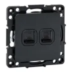                  Стокгольм Механизм Розетки RJ-45 2-местной черный EKF
               