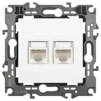                  Розетка Серия 12 12-3108-01М информационная двойная 2XRJ45, белый матовый
               