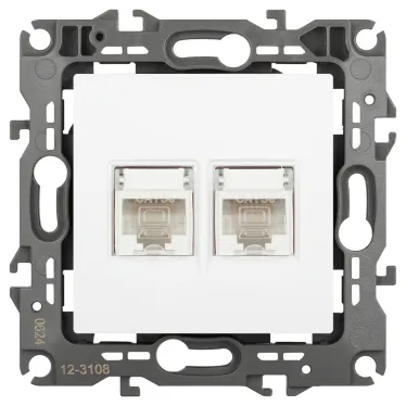 Розетка Серия 12 12-3108-01М информационная двойная 2XRJ45, белый матовый