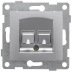                  Розетка компьютерная RJ45 Ugra, механизм, одинарный, серебро
               