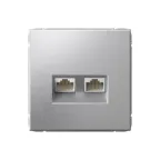                  ARTGALLERY РОЗЕТКА двойная компьютерная RJ45+RJ45, кат.6А, механизм, АЛЮМИНИЙ
               