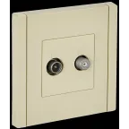                  FORTE@PIANO Розетка двойная TV+SAT FP438 ваниль IEK
               