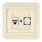                  Mimoza Розетка компьютерная CAT5e + гнездо бежевая
               