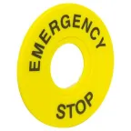 Табличка для кнопок 22 мм EMERGENCY STOP