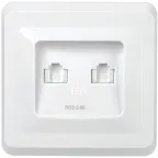 РК10-2-ВБ Розетка 2-ая комп. RJ45 Cat5e ВЕГА белый