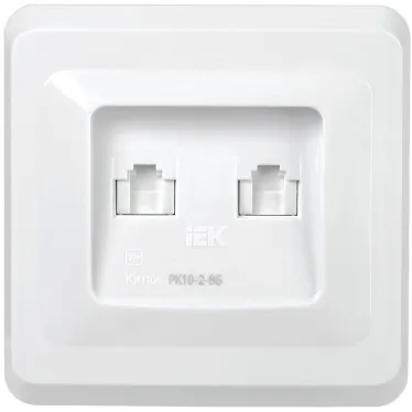 РК10-2-ВБ Розетка 2-ая комп. RJ45 Cat5e ВЕГА белый