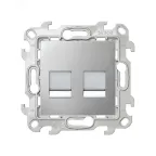                  Розетка для передачи данных 2xRJ45 Cat.5e UTP цвета алюминий S24 Harmonie
               
