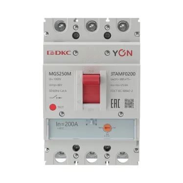 Автоматический выключатель YON MGS250 3P 160-200A 25kA