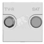 Zenit Розетка телевизионная TV-R-SAT одиночная с накладкой серебро