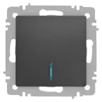Выключатель Intro Accent 6-102-07 с подсветкой, 10А-250В, IP20, СУ, AL/CU, графит