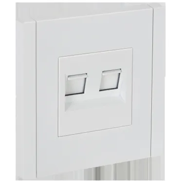 FORTE@PIANO Розетка компьютерная двойная RJ45 кат.5E FP233 белый IEK