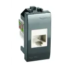 BRAVA Розетка компьютерная RJ45 (разъем PcNet) 1 модуль категория 5е черная
