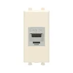                  Avanti Компьютерная розетка RJ-45 без шторки модульная, кат.5е экранированная, Ванильная дымка, 1 модуль
               