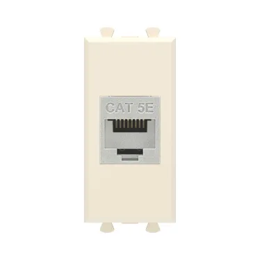 Avanti Компьютерная розетка RJ-45 без шторки модульная, кат.5е экранированная, Ванильная дымка, 1 модуль