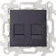 Розетка для передачи данных 2xRJ45 Cat.6 UTP цвета графит S24 Harmonie