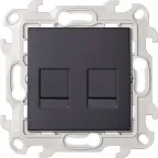                  Розетка для передачи данных 2xRJ45 Cat.6 UTP цвета графит S24 Harmonie
               