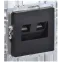 BRITE Розетка компьютерная двойная RJ45 кат.5E РК10-2-БрЧ черный