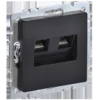                  BRITE Розетка компьютерная двойная RJ45 кат.5E РК10-2-БрЧ черный
               
