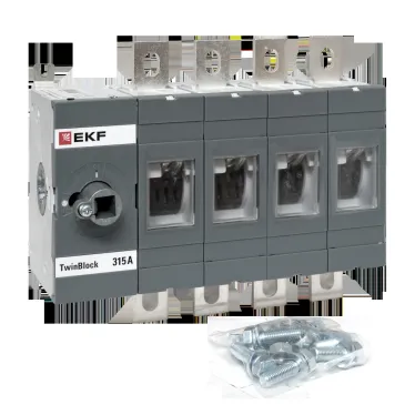 Рубильник 315A 4P без рукоятки управления TwinBlock EKF