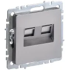                  BRITE Розетка двойная RJ11+RJ45 кат.5E РК/Т12-БрС сталь
               