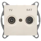 Розетка TV+ SAT Bravo, оконечная, механизм, бежевый