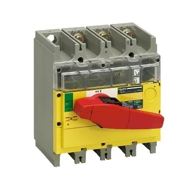 Выключатель-разъединитель INV630 3п красная рукоятка/желтая панель