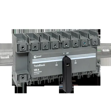 Рубильник 125A 4P реверсивный c рукояткой для прямой установки TwinBlock EKF