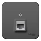 Розетка BLANCA наружная компьютерная RJ45, кат.5e, с изолирующей пластиной, антрацит