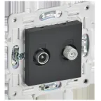                  SKANDY Розетка двойная TV+SAT SK-A13G графит IEK
               