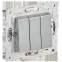 SKANDY Выключатель 3-клавишный 10А SK-V11S серебряный IEK