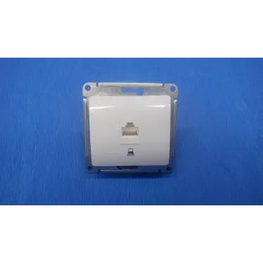 GLOSSA PRO РОЗЕТКА компьютерная RJ45 кат.5E, механизм, БЕЛЫЙ