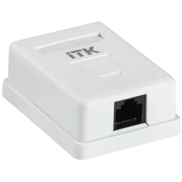 Розетка информационная настенная RJ45 8P8C категория 5е UTP 1-порт белая
