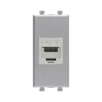                  Avanti Компьютерная розетка RJ-45 без шторки модульная, кат.5е экранированная, Закаленная сталь, 1 модуль
               