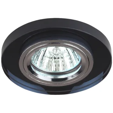 Светильник декор стекло круглое MR16,12V/220V, 50W, хром/черный DK7 CH/BK