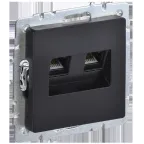 BRITE Розетка двойная RJ11+RJ45 кат.5E РК/Т12-БрЧ черный