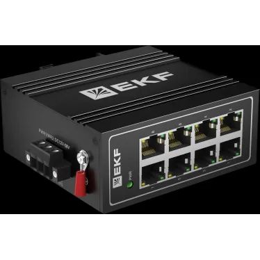 Коммутатор промышленный неуправляемый U-8T, 8 портов 10/100Base-T(X) RJ45, монтаж на динрейку TSX EKF