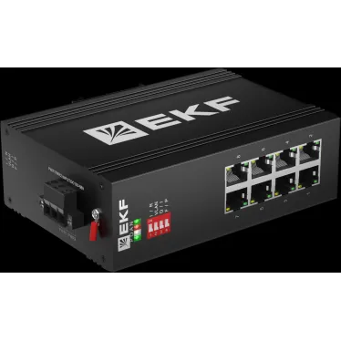 Коммутатор промышленный неуправляемый U-8GTP, 8 портов 10/100/1000Base-T(X) RJ45 c PoE, монтаж на динрейку TSX EKF