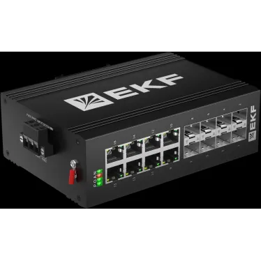 Коммутатор промышленный неуправляемый U-8GX/SFP-8GT, 8 портов 1000Base-X SFP, 8 портов 10/100/1000Base-T(X) RJ45, монтаж на динрейку TSX EKF