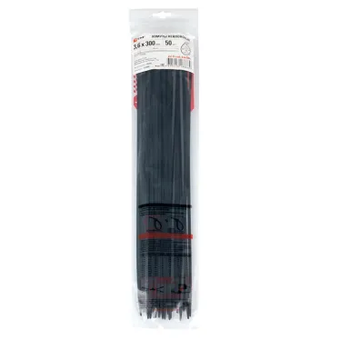 Хомут P6.6 стандартный черный 3.6x300 (50шт) FlexLock PROxima