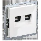 BRITE Розетка компьютерная двойная кат.5E RJ45 РК10-2-БрБ белый