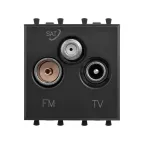                  Avanti Розетка TV-FM-SAT модульная, , Черный матовый, 2 модуля
               