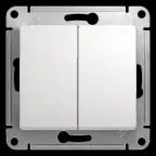 GLOSSA Выключатель двухклавишный в рамку белый сх.5