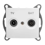 Розетка TV+ SAT Bravo, оконечная, механизм, белый