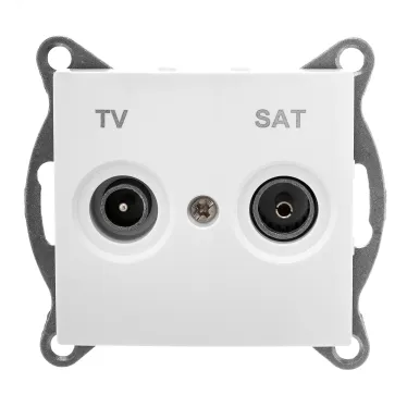 Розетка TV+ SAT Bravo, оконечная, механизм, белый