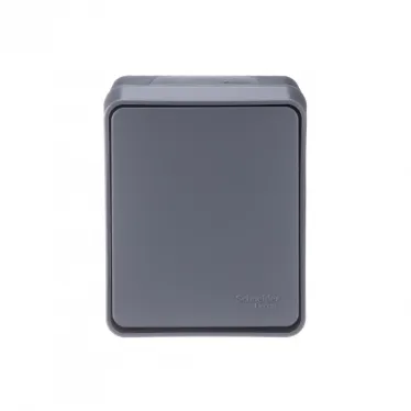 AtlasDesign Profi54 переключатель одноклавишный IP54 10 АХ, АНТРАЦИТ, Россия