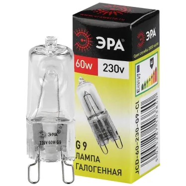 Лампа накаливания галогенная G9-JCD-60-230V-CL (галоген, капсула, 60Вт, нейтр, G9) (100/1000/35000)