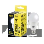                  Лампа светодиодная A60 груша 9Вт 230В 6500К E27 IEK
               