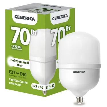 Лампа светодиодная HP 70Вт 230В 4000К E27-E40 GENERICA