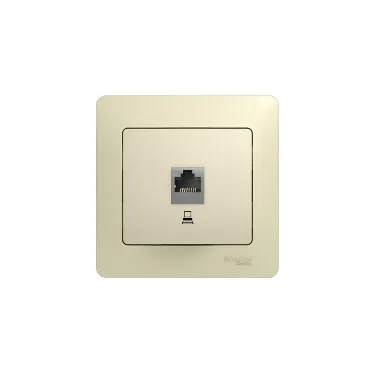 GLOSSA Розетка компьютерная RJ45 категория 5е в рамку бежевая
