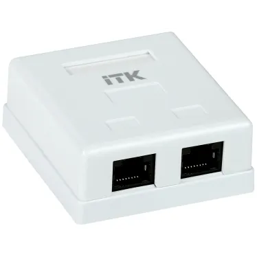 Розетка информационная настенная RJ-45 категория е 2 порта